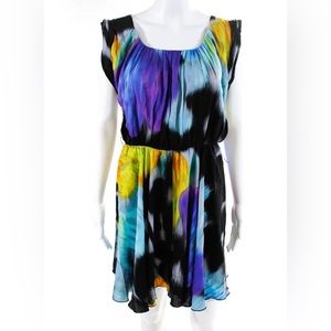 Alice + Olivia dress Women Printed Mini Blue MulticolorSz M